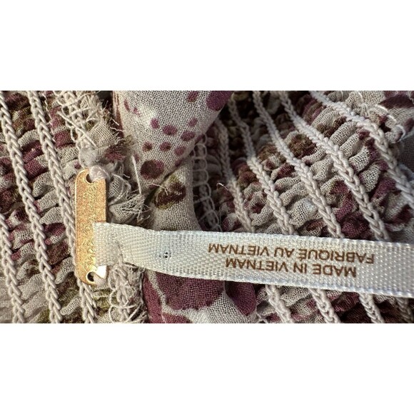 Free People Womens Purple Mock Neck Floral Juliet Long Sleeve Blouse Size XS/P - Picture 8 of 8